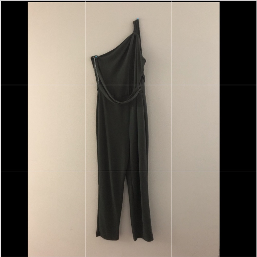 Olive Green One Shoulder Jumpsuit
